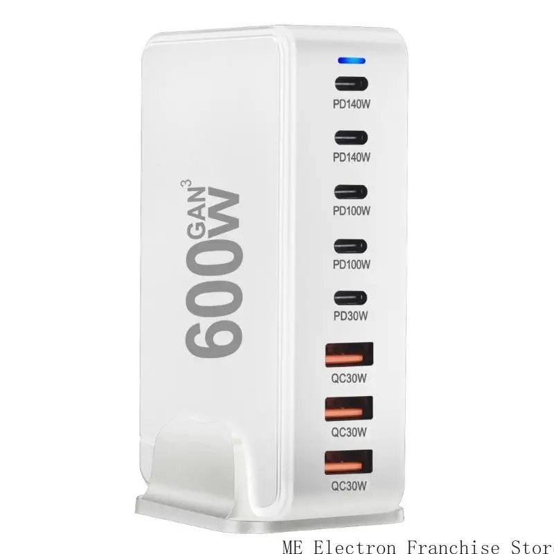 

T5EA 600W USB C Charging Hub 8 Port Rapid for Tablets Phones Charging Adapter