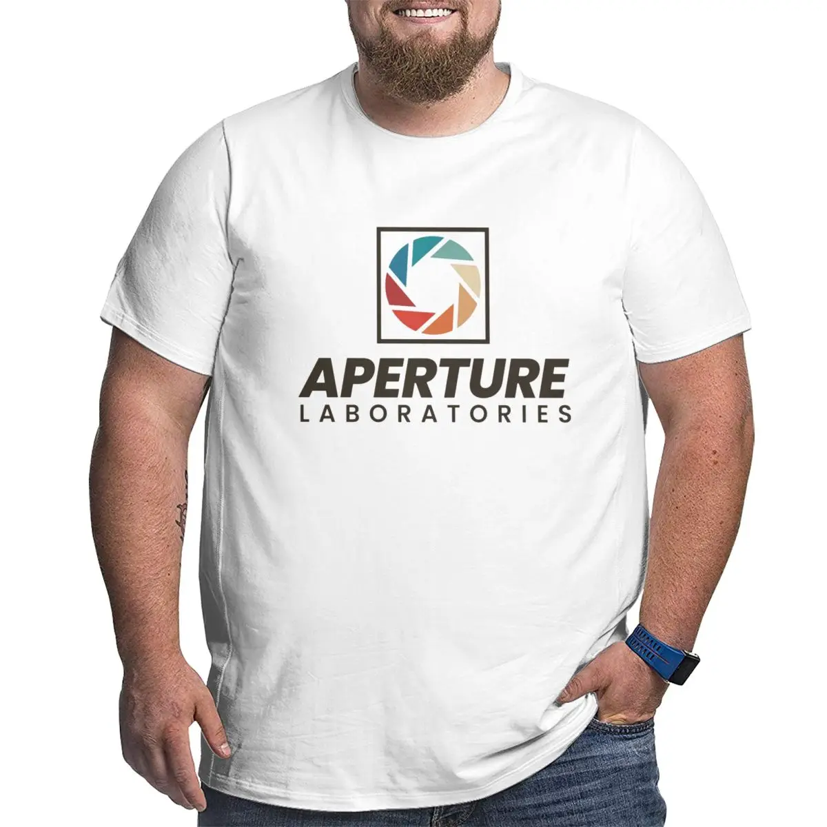 Men Vintage Aperture Science Lab Laboratories T Shirt Streetwear Plus Size Cotton Custom Sleeve Tshirt image 5