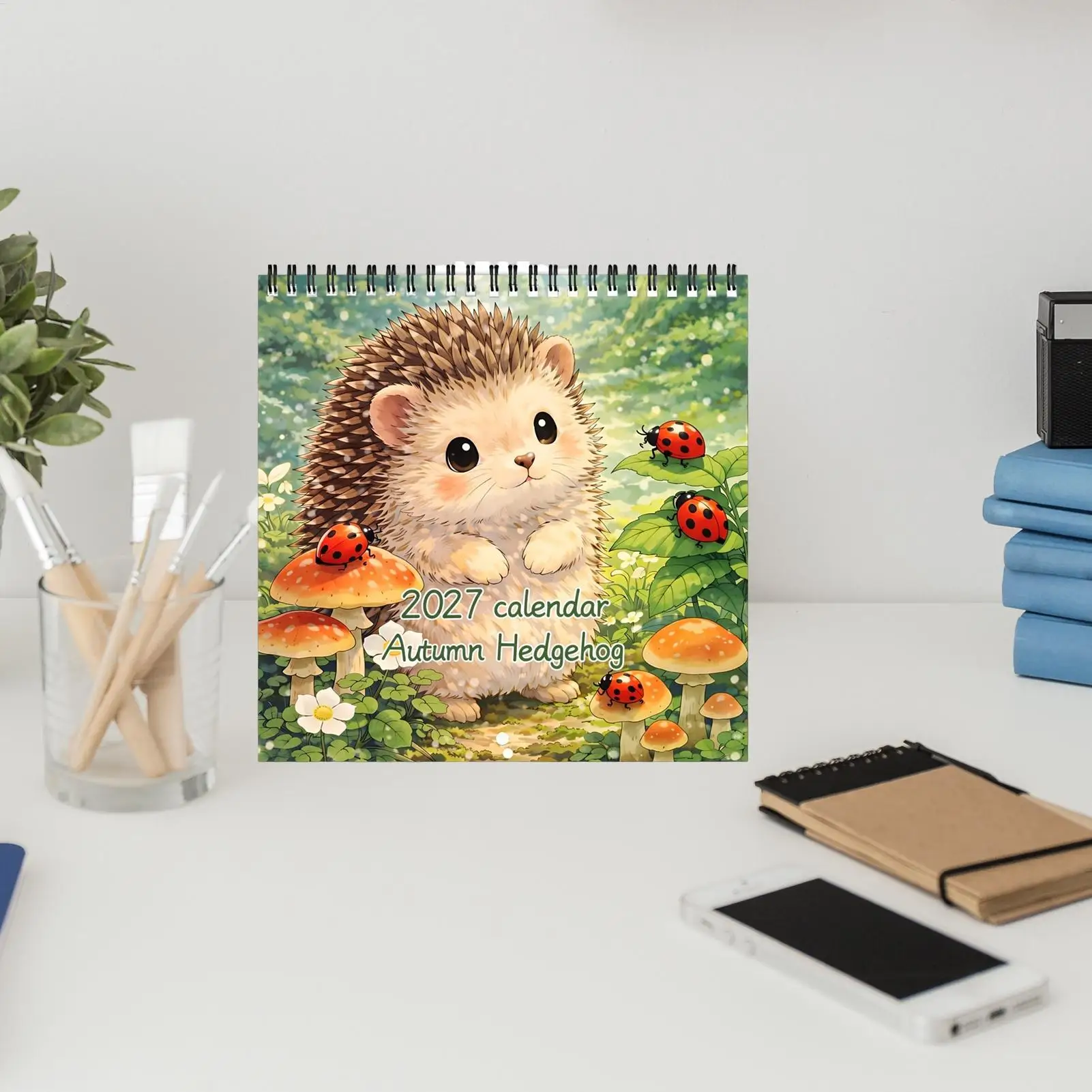 2027 Calendar Wall Hedgehog Wall Calendar Jan Dec 2027 Home Monthly Planner For Apartment Farmhouse Living Room Entryway Study