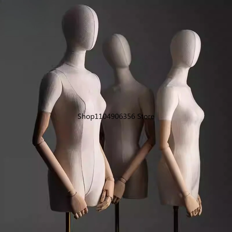 Color Sewing Mannequin Body Stand Female Dress Form Clavicular Woode Jewelry Flexible Women,Adjustable Rack,Doll C010