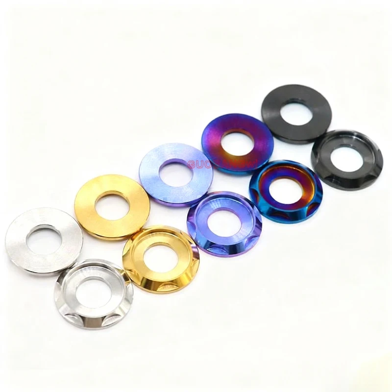 TC4 Titanium Alloy Step Spacers M5 M6 M8 M10 for Motorcycle Upgrade E-Scooter Decorative Washers Bike Parts 1PCS