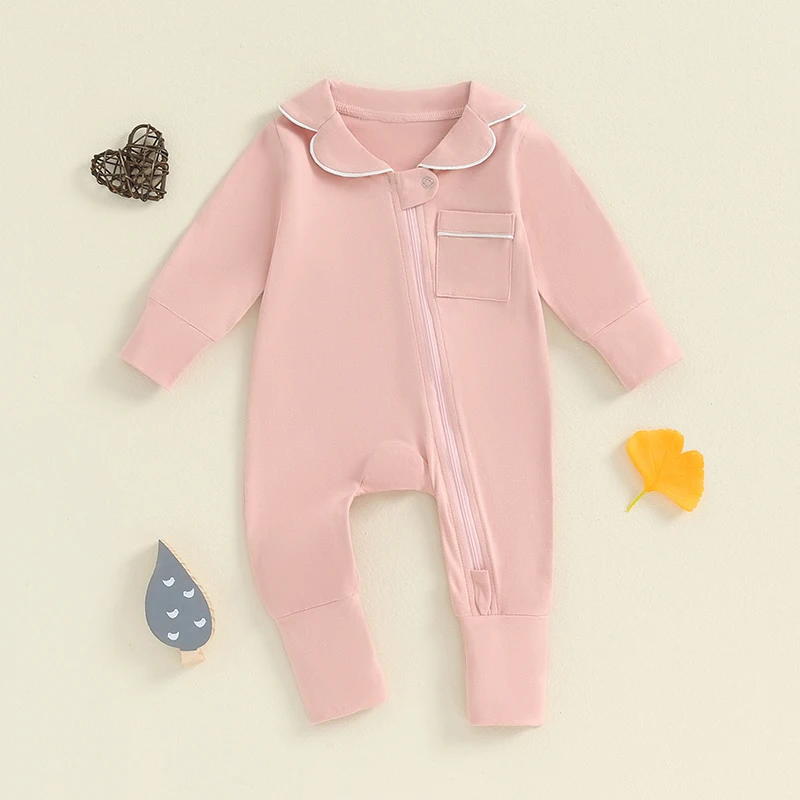 Baby Boy e Girl's Long Sleeves Zipper Romper, Macacão Unisex, Roupas Bonitos, Casa, Roupa Hospitalar, Vindo
