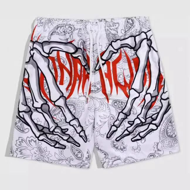 2025 Skeleton Claw Series European and American 3D Digital Printed Men's Fashion Sports Beach Shorts in Stock Quick Delivery