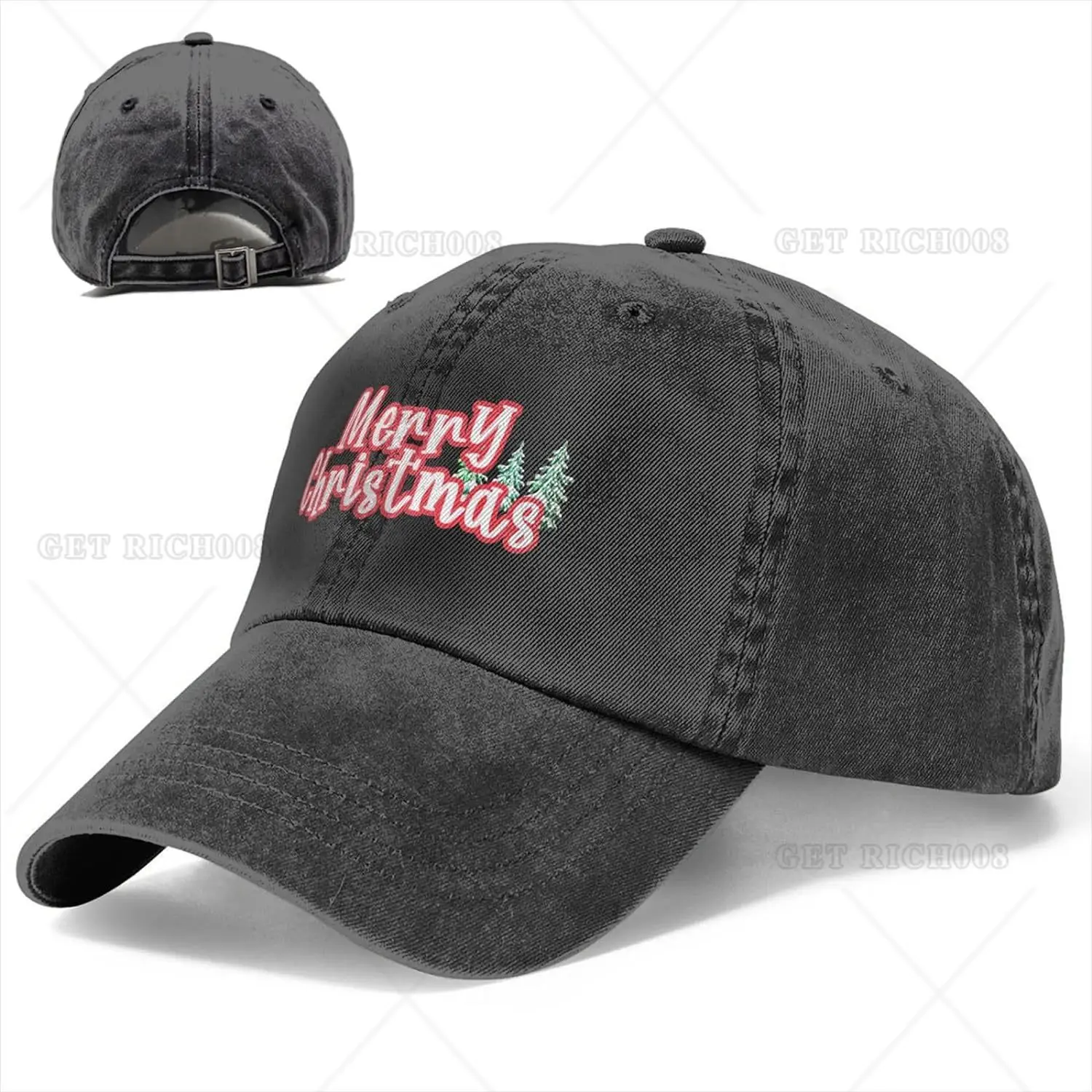 Gorra de béisbol de Papá Noel para hombre y mujer, gorro ajustable, lavado divertido, informal, Snapback, cuatro estaciones