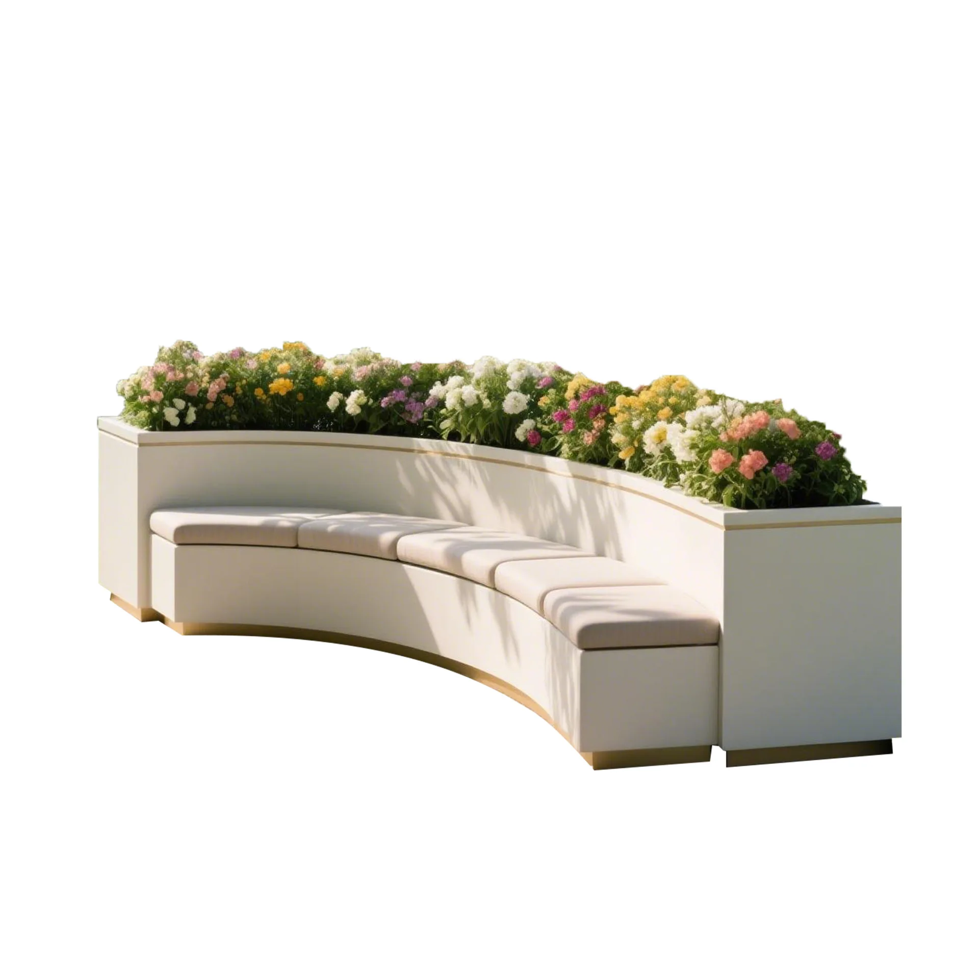 Outdoor wrought iron flower box seat combination commercial square landscape flower pot pedestrian street milk tea shop planting
