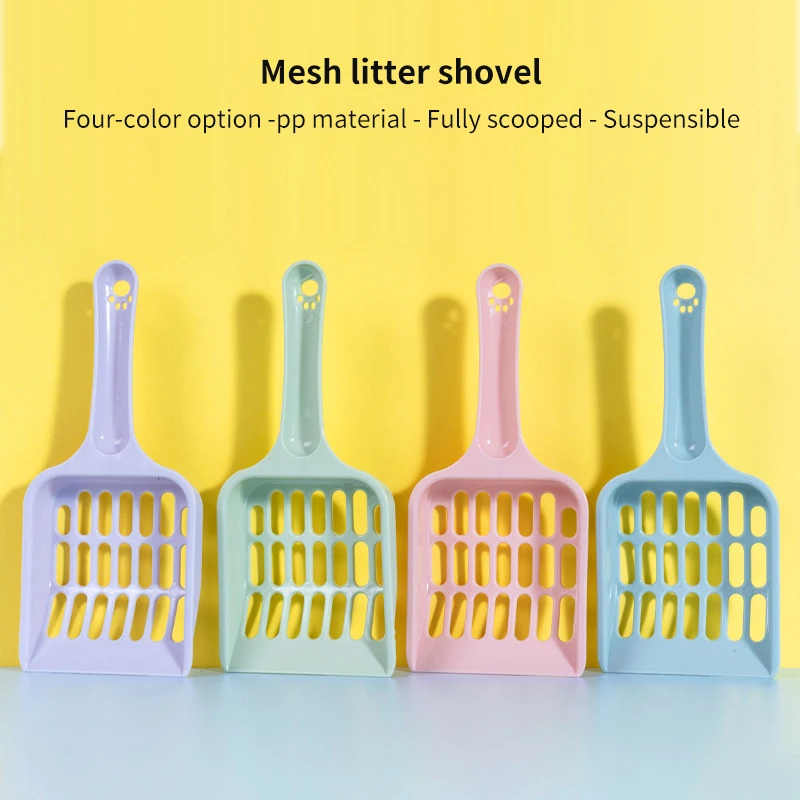 Wholesale Comfortable Plastic Fine Multicolor Pet Cat Litter Cleaning Shovel Pad Hoist Best Cat Shovel