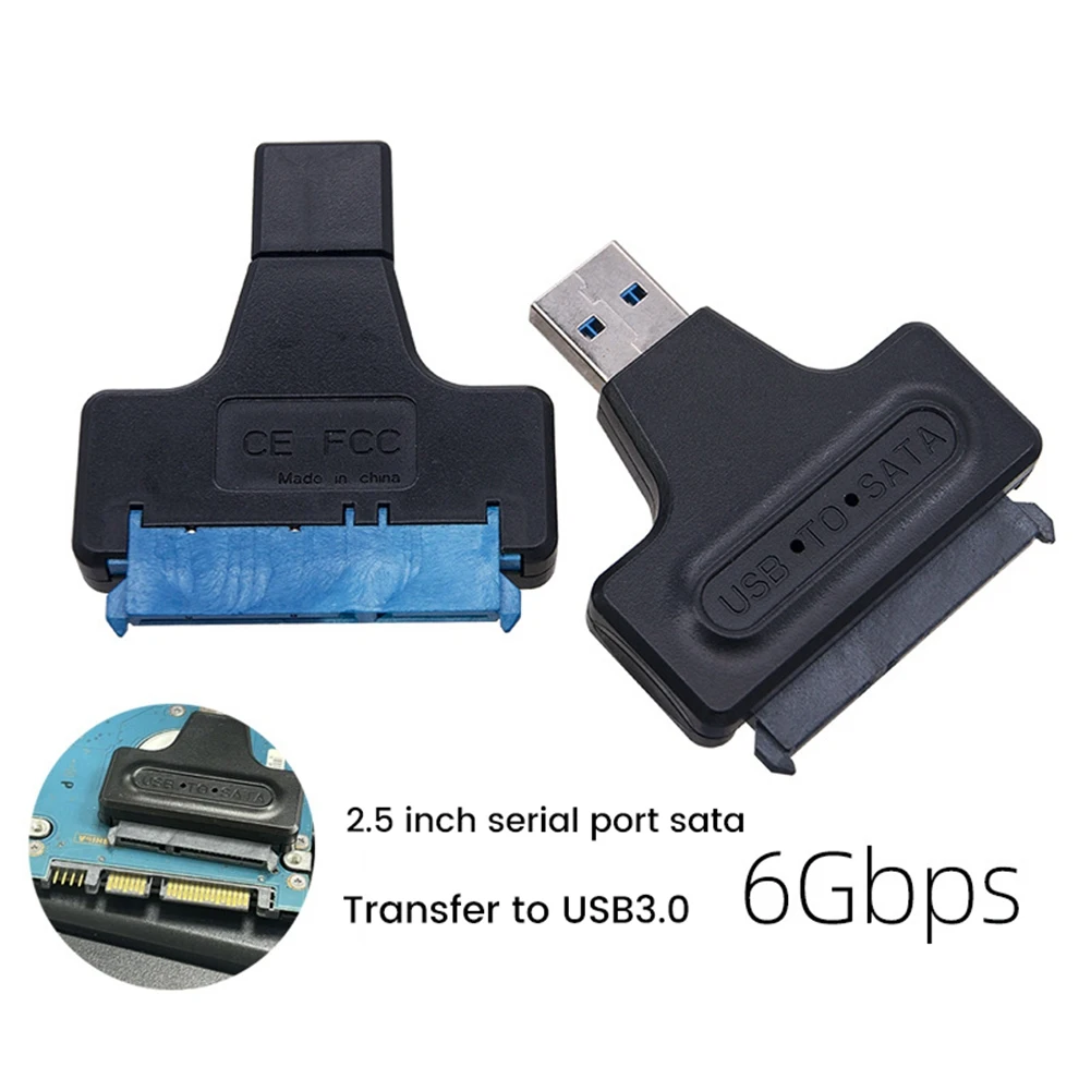 데스크탑 컴퓨터용 USB 3.0-SATA 어댑터 변환기, USB 3.0 하드 드라이브 변환기 어댑터, 2.5 인치 SSD 어댑터, 블랙