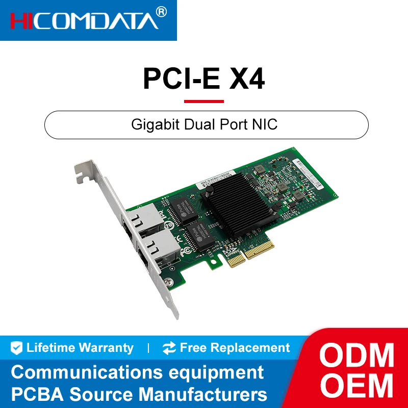 

Gigabit Network Card PCIE X4 Double Ports NIC Servers Ethernet Adapter intel82576