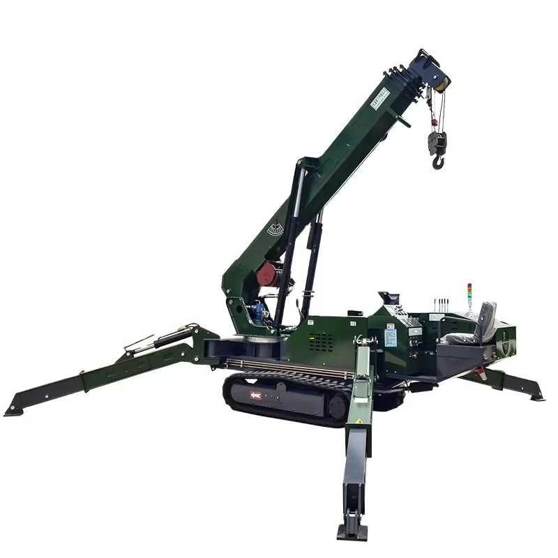 Electric Spider Crane Crawler Crane Small Crawler Crane Tracked Hoister 360 Angle Lifting Spider Lift Telescopic Boom Customized
