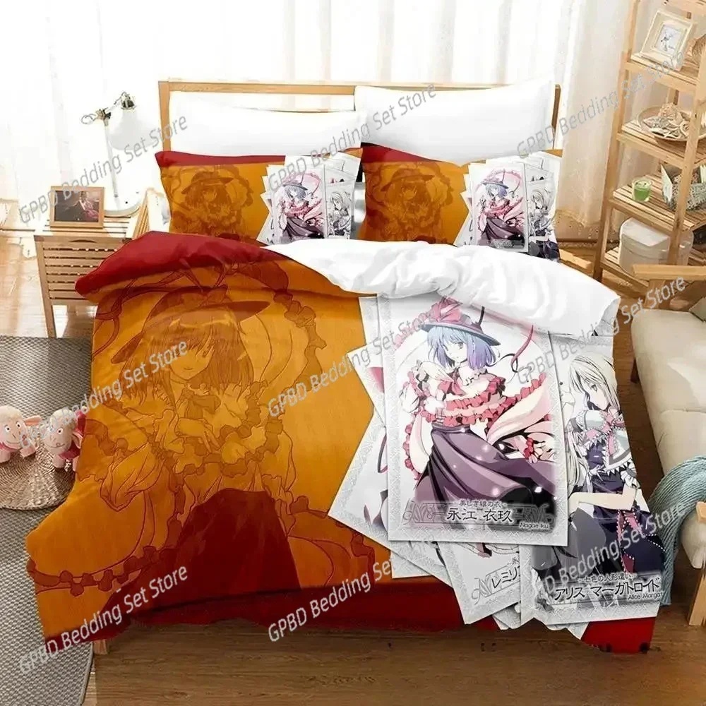 3D Print Anime Game Touhou Project 3D Bedding Set Duvet Cover Pillowcases Single Twin Full Queen King Size Home Decor Quilt Boys