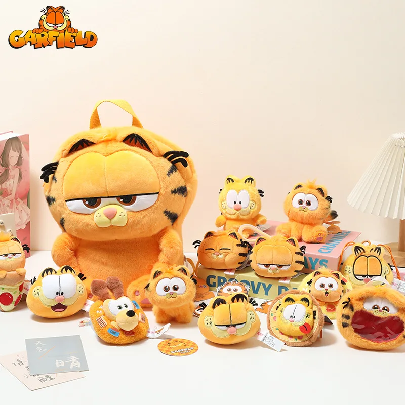 New Garfield Kawaii Plushie Keychain Stuffed Plush Soft Cat Plush Cartoon Plushie Doll for Boys Girls Christmas Decor Gift