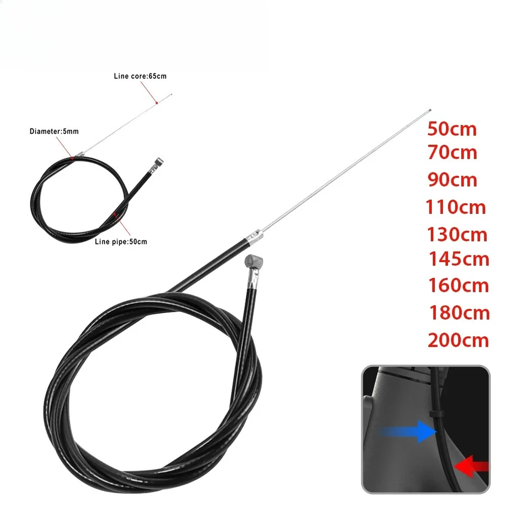 Universal From 50cm to 200cm Brake Cable Front Rear Drum Brake Line Rear Wire Pull Wire for Electric Scooter Replace Accessories