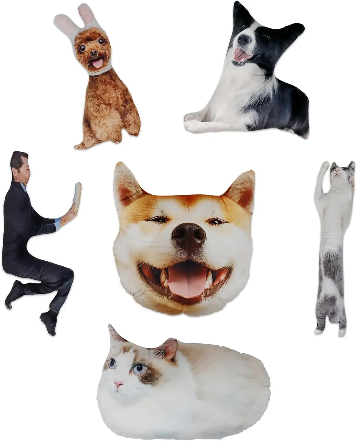 Customised Pet Photo Plush Cushion - Personalised Animal-Shaped Pillow, No White Borders, Unique Ugly Pet Cushion, Double-Sided