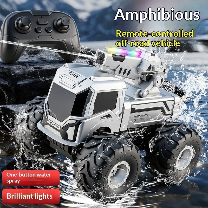 Amphibious Remote Control Car 4Wd Drift Climbing Rc Vehicle With Light All Terrain Off Road Waterproof Hobby Toy For Adults