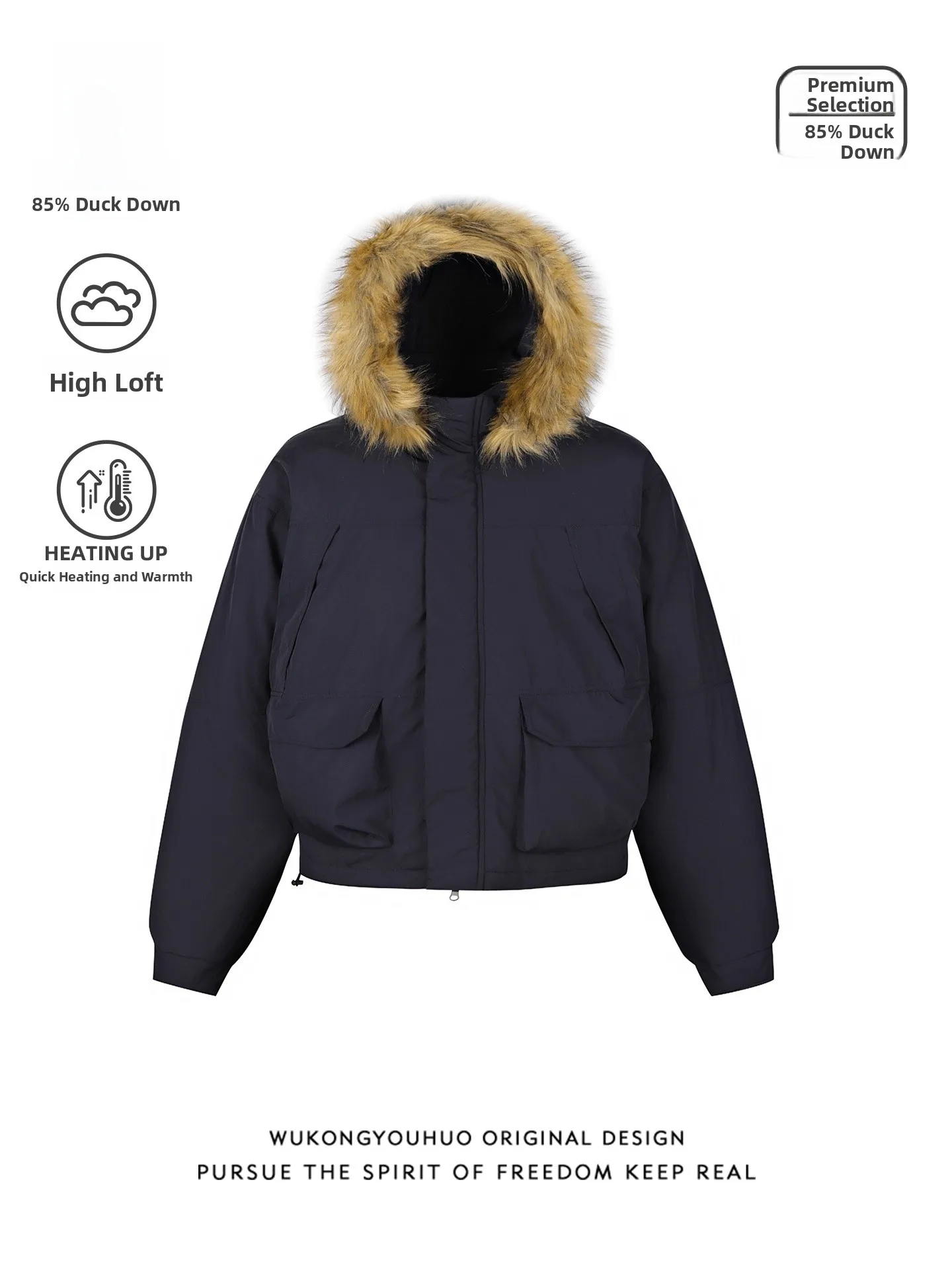 

Теплая и стильная мужская парка с меховым воротником, 85% пух, молодежная модная верхняя одежда для повседневной носки, ветрозащитная и легкая.