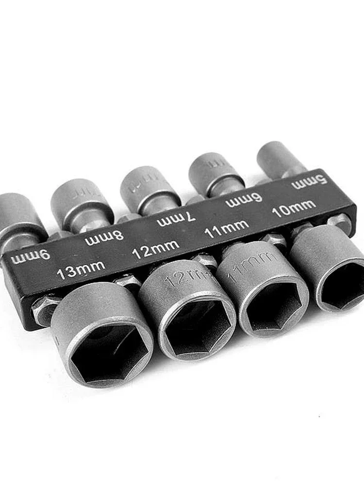 9Pcs Power Nut Driver Hex Shank Drill Bit Adapter Socket Wrench Screw Tool 5mm 6mm 7mm 8mm 9mm 10mm 11mm 12mm 13mm Socket