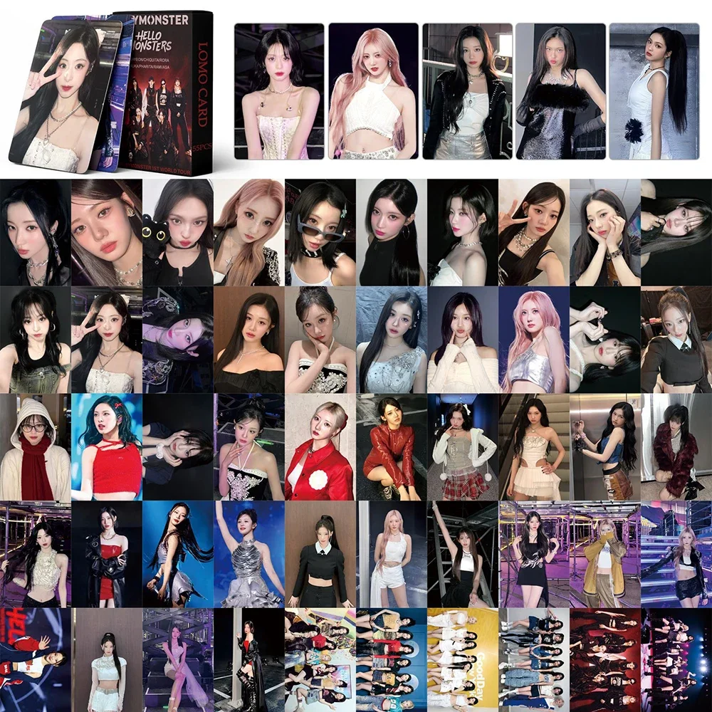 55Pcs/Set BABY MONSTER New Album HELLO MONSTERS Lomo Cards HARAM HD Photocards Girls Photo Card For Collection Fans Gift
