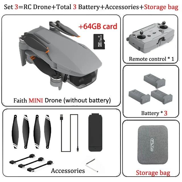 C-FLY Faith Mini FPV Rc Drone Professional 4K HD Camera Dron 3-Axis Gimbal 5G WIFI GPS Foldable Drones 240g RC Quadcopter