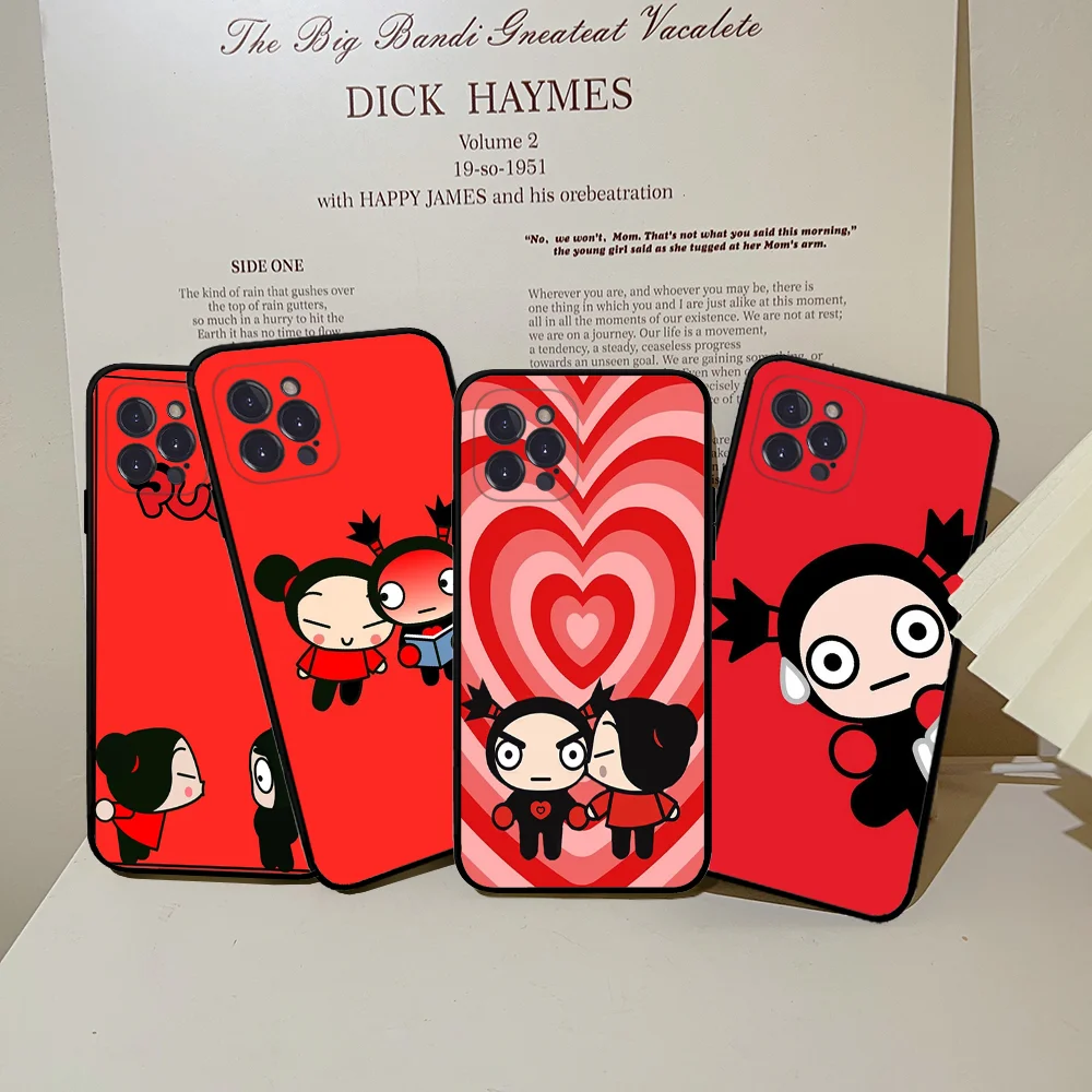 Cartoon P-Pucca G-Garu Phone Case For IPhone 16 15 8 7 6 6S Plus X SE XR XS 14 11 12 13 Mini Pro Max Mobile Case