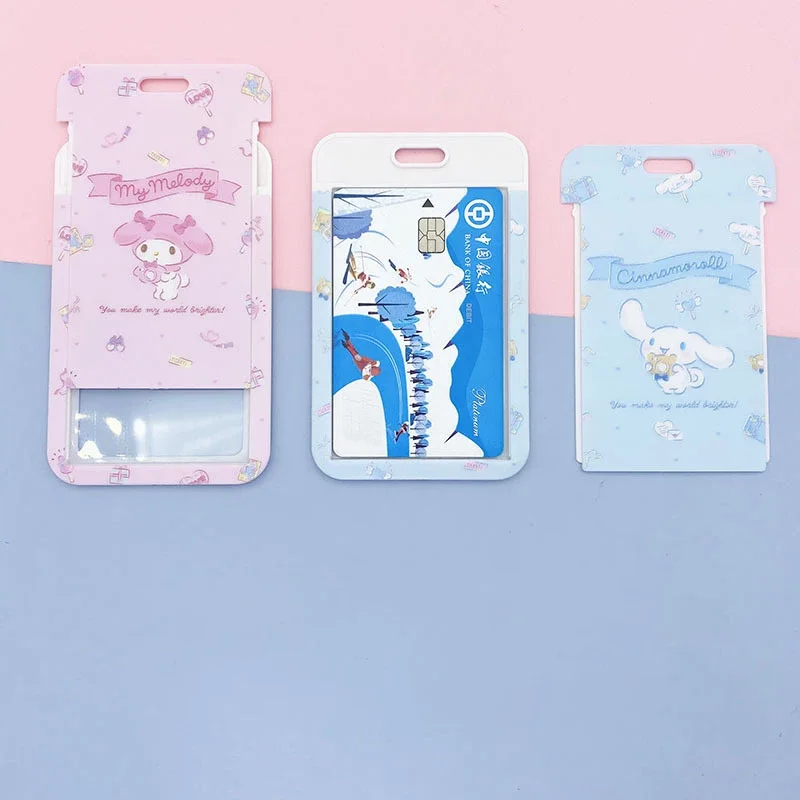 

Kawaii Sanrio Cinnamoroll My Melody аниме брелок Purin Dog Cat милый держатель для карт пластиковый ремешок держатели для карт для девочек