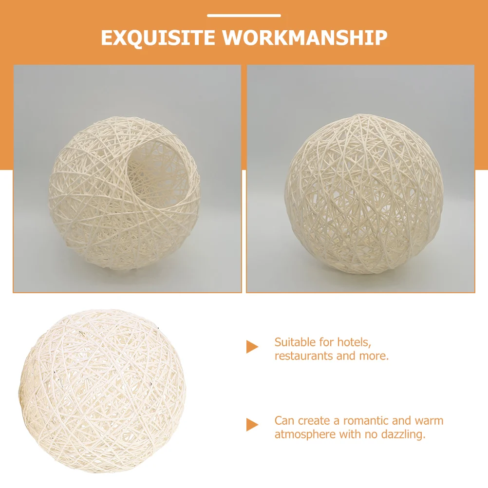 Lampshade Rustic Style Cover Pendant Light Wicker Decorative Shades Cotton Linen Rattan For ceiling