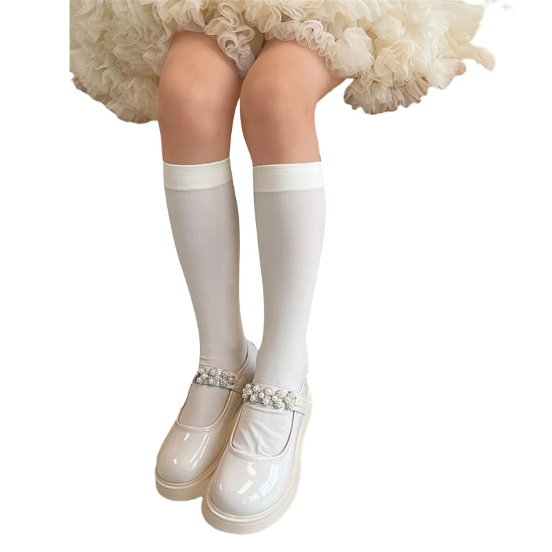 Antypoślizgowe podkolanówki dla małej dziewczynki słodkie skarpetki do tańca baletowego rozciągliwe skarpetki dziecięce Princess