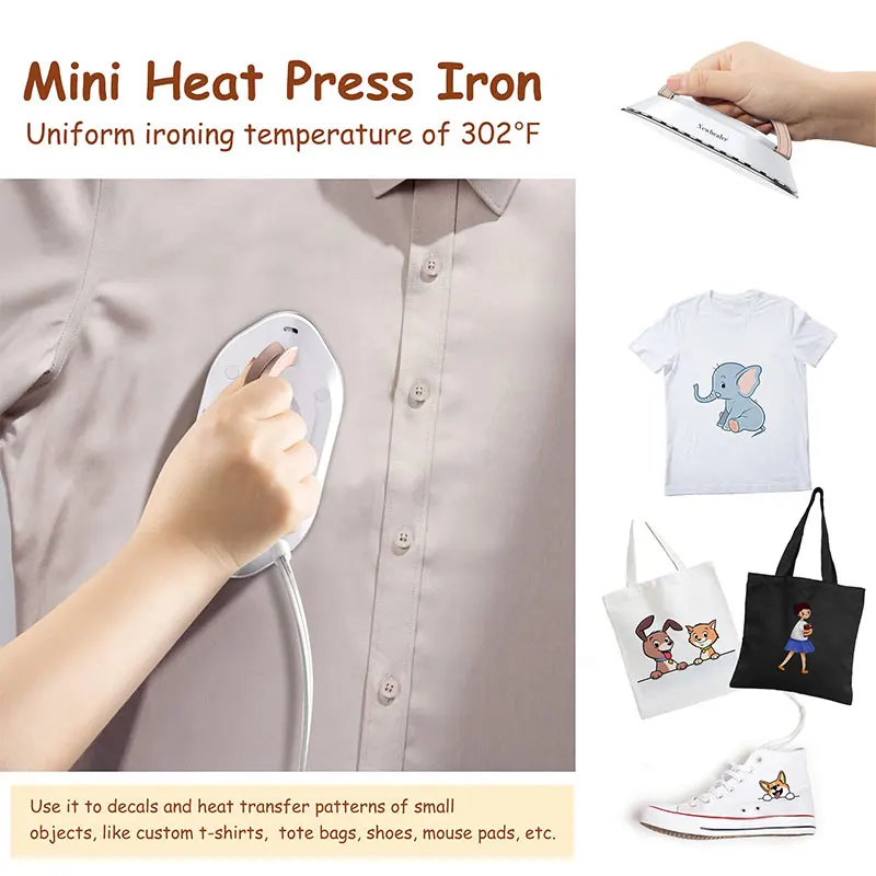 Mini Travel Iron for Clothes Dual Voltage Handle Electric Ironing Machine 30S Fast Heating Dry Wet Irons Garment Household Tools