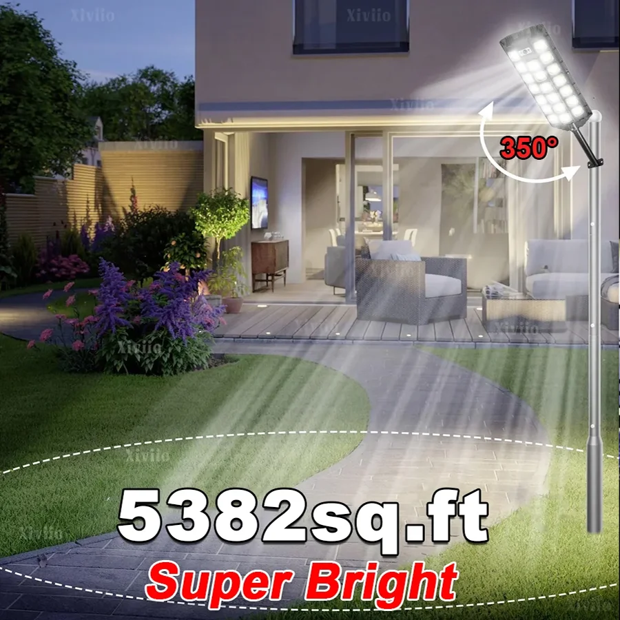 Powerful LED Solar Lights Outdoor Motion Sensor Solar Street Lamp Remote Control IPX8 Waterproof Street Garden Lantern Wall Lamp