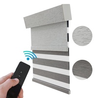 Mechanical Motor Dual Layer zebra Shade Two Tubes up Rail Roller Window Blinds Double Roller Blinds