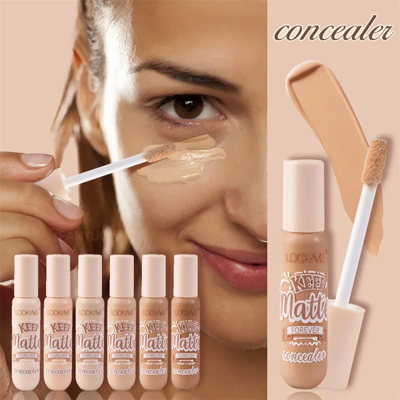 Corrector de crema mate de 6 colores, base líquida hidratante ligera para la oscuridad, cubierta facial, acné, ojos, círculo oscuro, modificar el tono de la piel