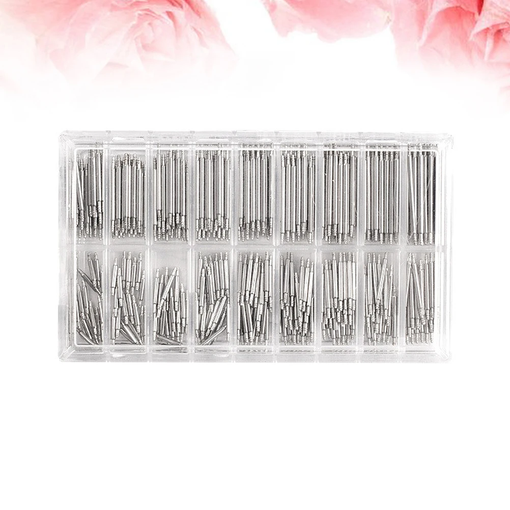 

360pcs Repair Tools Stainless Steel Link Spring Bars Easy Install Clear Storage Box For Band Adjustment Watch Connect Pins