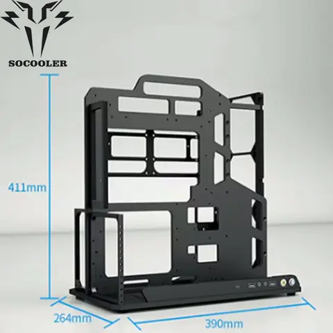 Socooler 컴퓨터 케이스 ATX 미드 PC 케이스, 오픈 프레임 DIY 게이밍 컴퓨터 케이스, ATX M-ATX ITX 케이스, 항공 알루미늄 마더보드