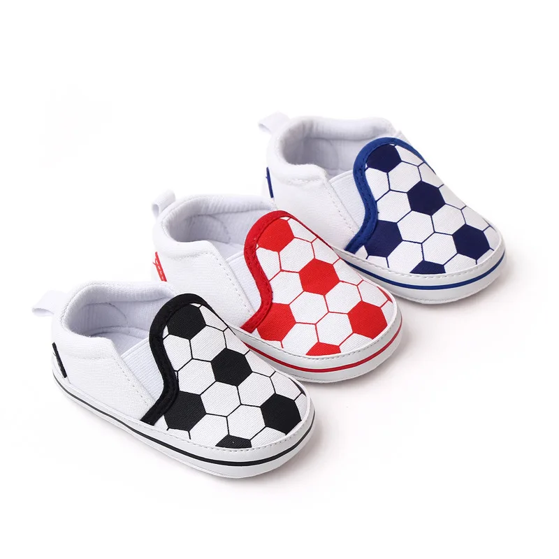 New Baby Shoes Cotton Soft Fabric 0-12 Months Baby Walking Shoes Soft Soles Football Baby Foot Shoes Gift 0-12 Months Baby Socks