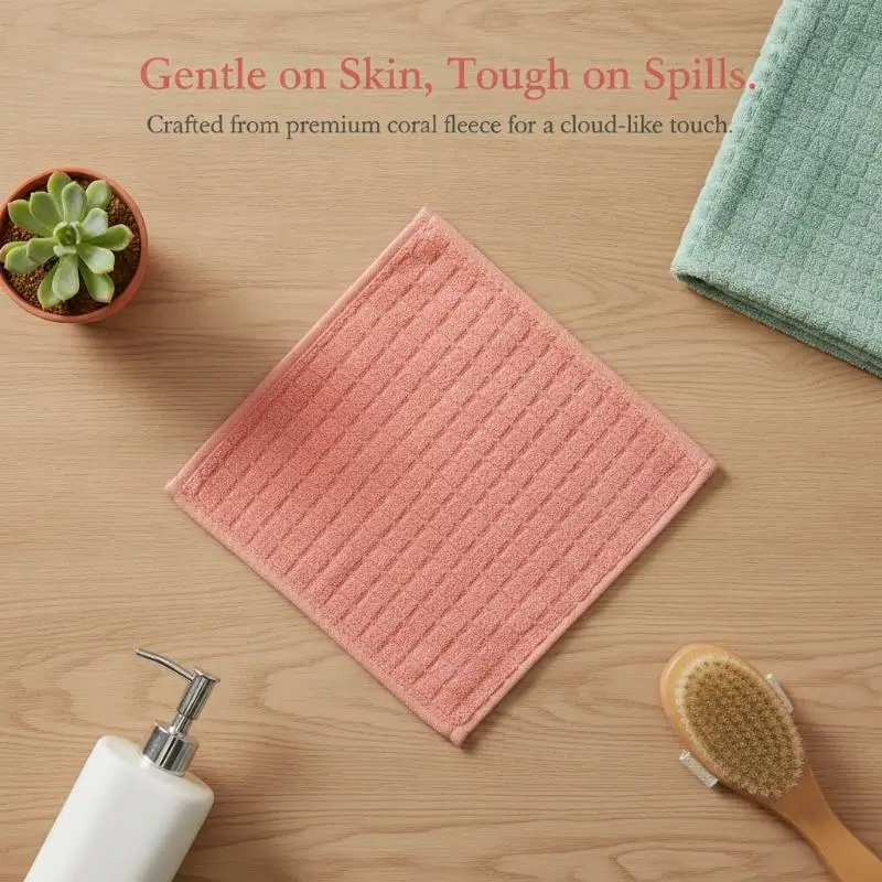Cleaning Cloths Soft Coral Fleece Waffle Weave Super Absorbent Quick Dry Odor Resistant for Kitchen Dishes Bathroom Tile Cleani