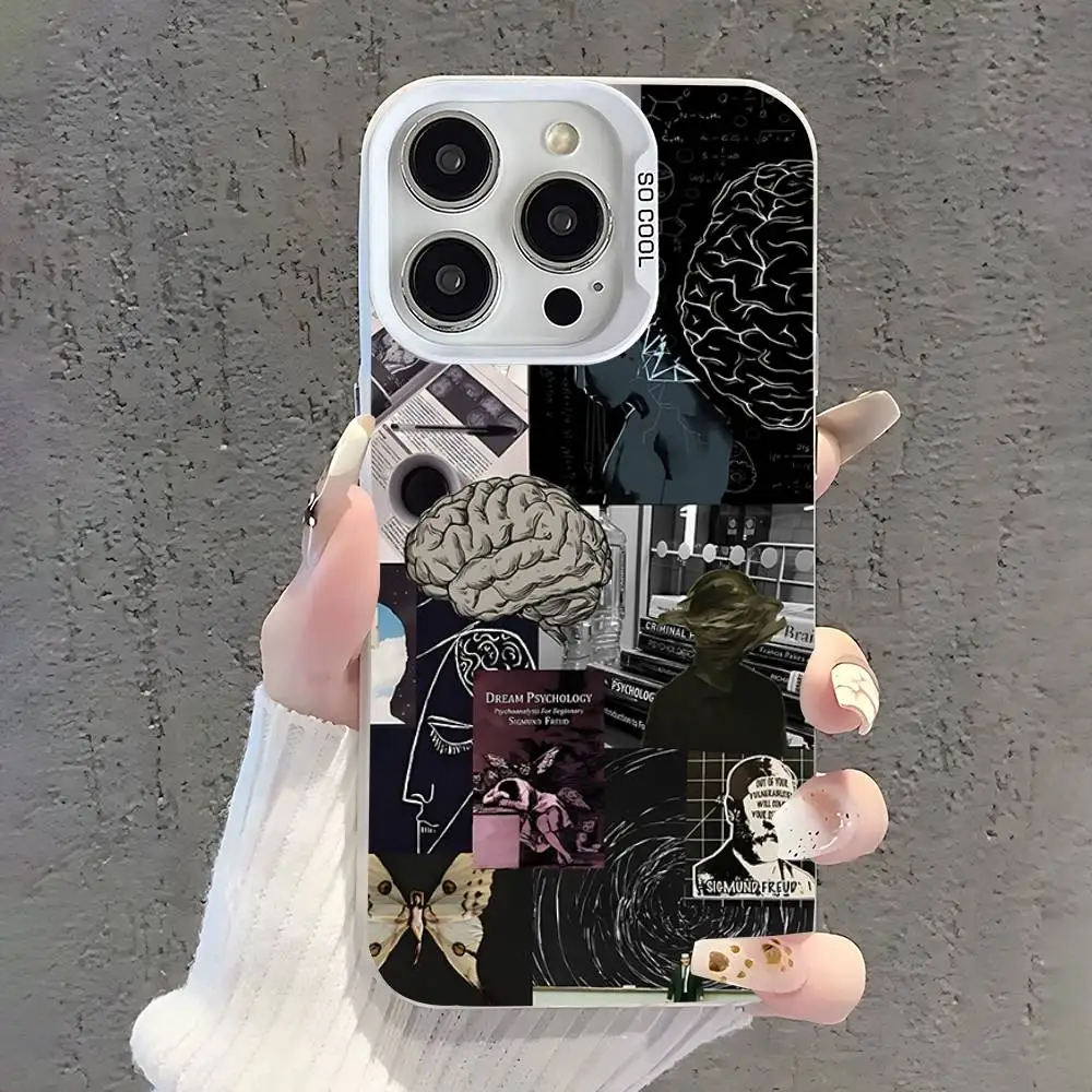 حافظة هاتف مهنة عالم النفس لهاتف آيفون 17,16,15,14,13,12,11,Pro,XS,Max,Plus,Mini,SE غطاء مقاوم للصدمات من الحلوى البيضاء غير اللامعة #3