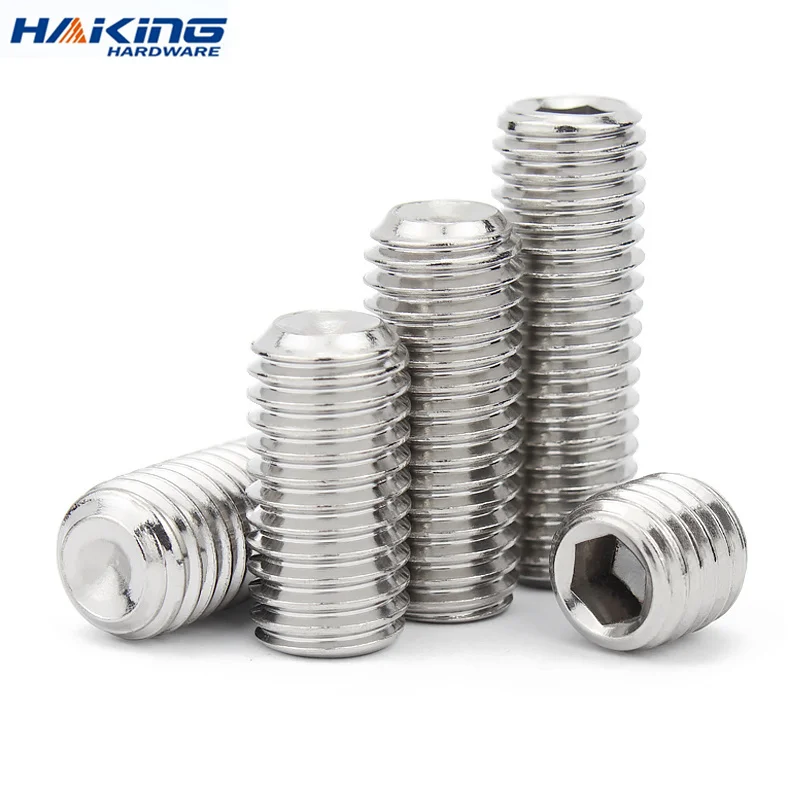 10 pcs/lot Hex Socket Set Screw Cup Point Stainless Steel M2 M3 M4 M5 M6 M8 M10 Headless Hexagon Socket Grub Screw DIN916