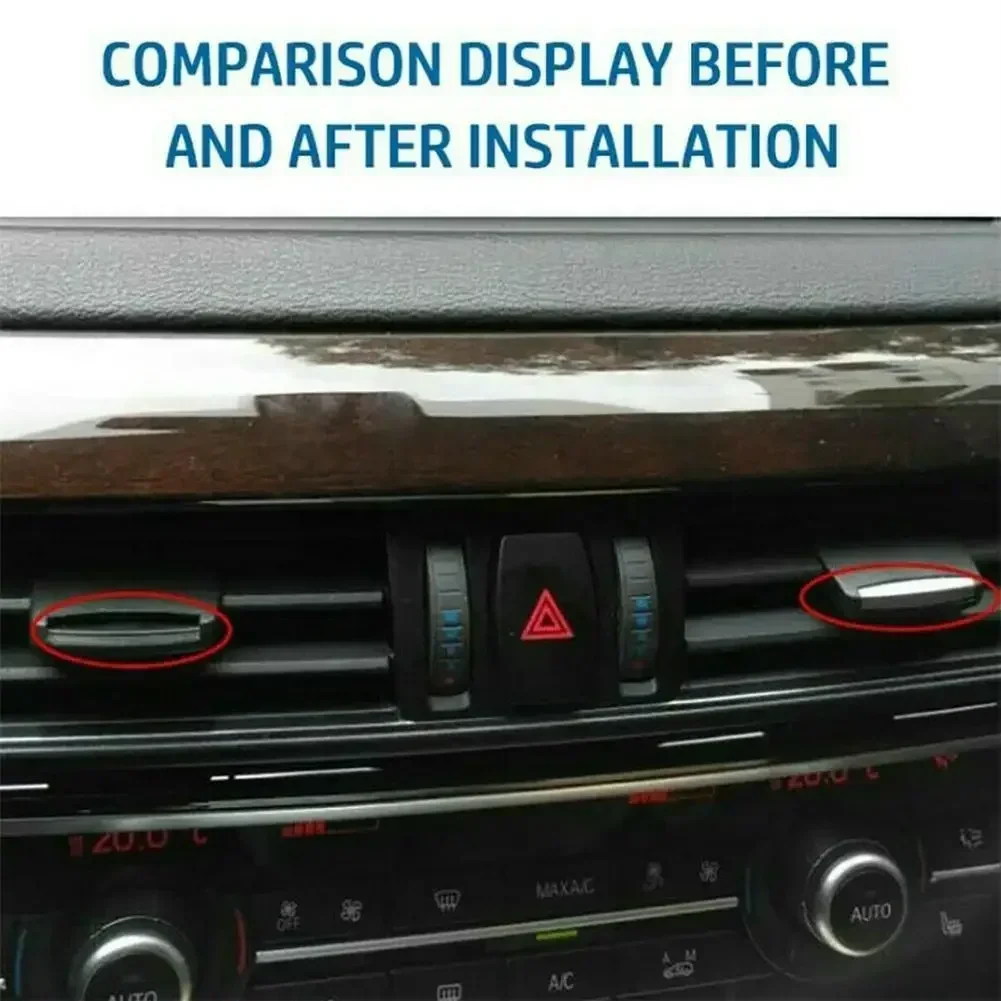 

Carhome For BMW X5 F15 X6 F16 X5M F85 X6M F865 Silver A/C Vent Outlet Paddle Trim Strip Air Conditioning Outlet Sequins Car Acc