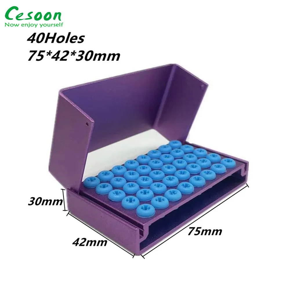 152/76/40 Holes Dental Burs Holder Block Cleaning Stand Autoclave Sterilizer Disinfection Case Bur Box Aluminium Alloy Organizer