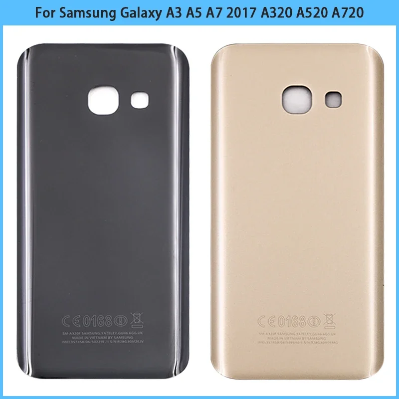 Neu für samsung galaxy a3 a5 a7 2017 a320 a520 a720 batterie rückseitige abdeckung hintere tür glasscheibe a520f gehäuse gehäuse kleber ersetzen