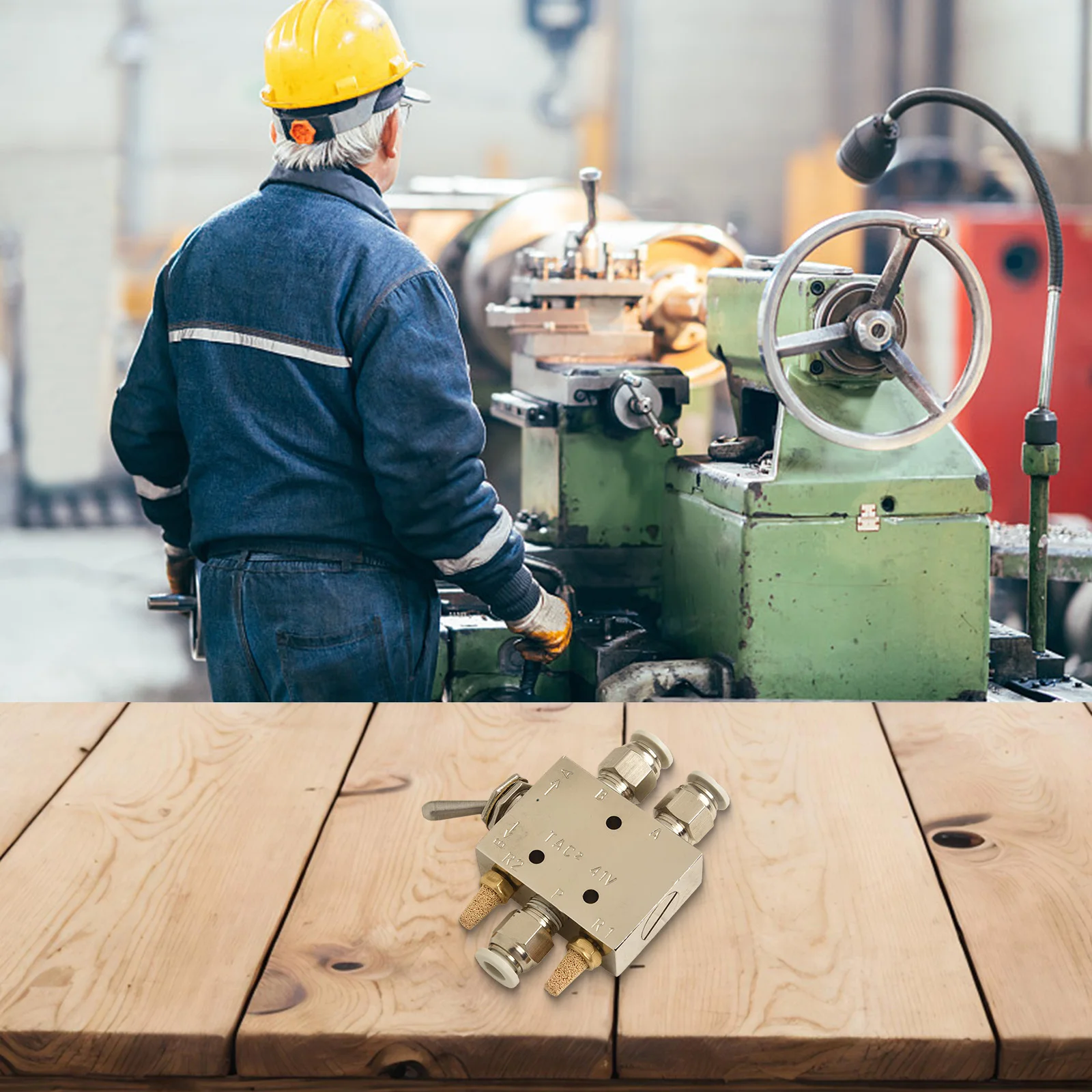 

5-ходовой клапан TAC2-41V для управления воздухом в автоматизированных системах, механизм автоматического сброса, разъем 6 мм, латунный корпус, компактный дизайн