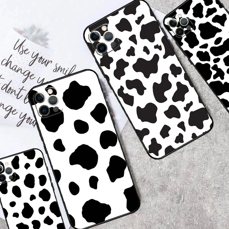 حافظة مطبوعة على شكل بقرة بيضاء وسوداء لهاتف OPPO Reno 12F 13F 14F 10 11 12 13 14 Pro 8T 7 8 Lite OPPO Find X6 X5 X8 Pro #1