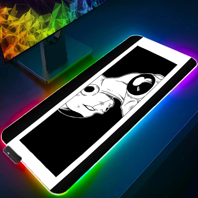 Dragon Ball Frieza RGB Mouse Pad Anime Carpe Large PC Gamer Computer LED Mausepad Keyboard Gaming Accessories Backlight Desk Mat