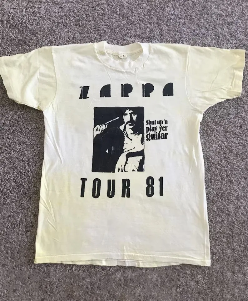 Frank Zappa 1981 Tour T-Shirt Frank Zappa Shut Up \'n Play Yer Guitar Tour Tee