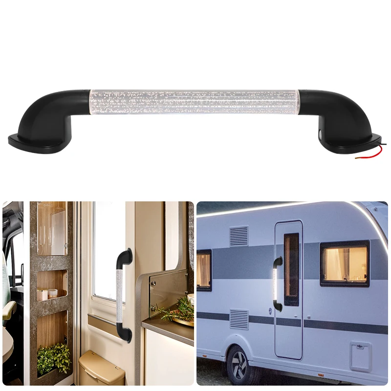 

RV 12V 24V LED RV Entry Door Grab Handle White Lighted Assist Bar Motorhome Caravan