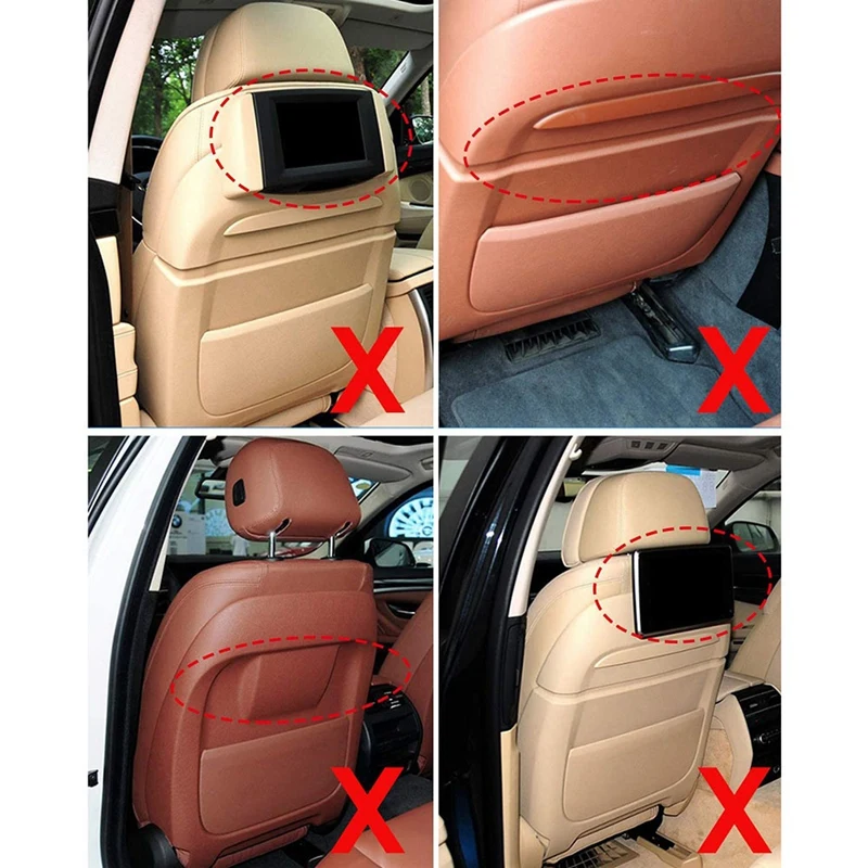 Seat Backrest Pocket Cover Leather Seat Back Storage Pocket Panel Cover For-BMW 5/7 Series F10 F11 F07 F01 F02 Black