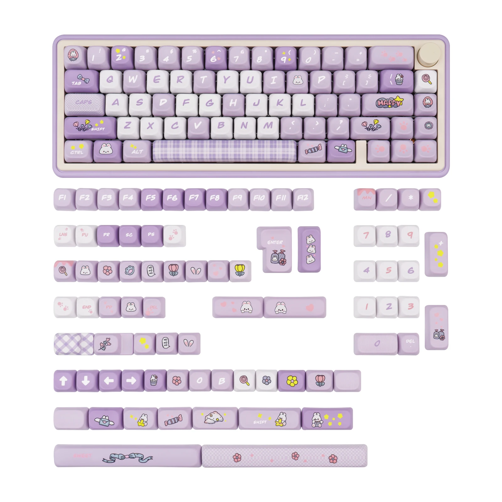 

Wishing Rabbit keycap FOA height PBT material five-sided sublimation customized large full set of mechanical keyboard keycaps