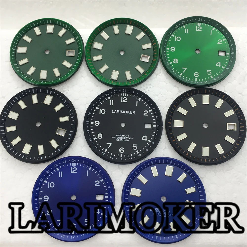 

LARIMOKER 33.5mm Blue Black Green Rose Gold Digital Mechanical Mens Dial Dial Aseptic Dial Luminous Dial For ETA 2824 Movement