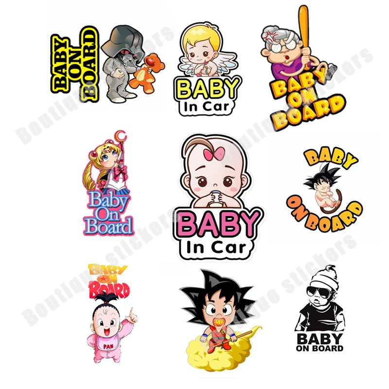 

Cute Decal Baby Car Sunglasses Pacifier Baby Bear Angel Car Sticker Car Decor Off-Road Racing Helmet Trunk Vinyl Decal