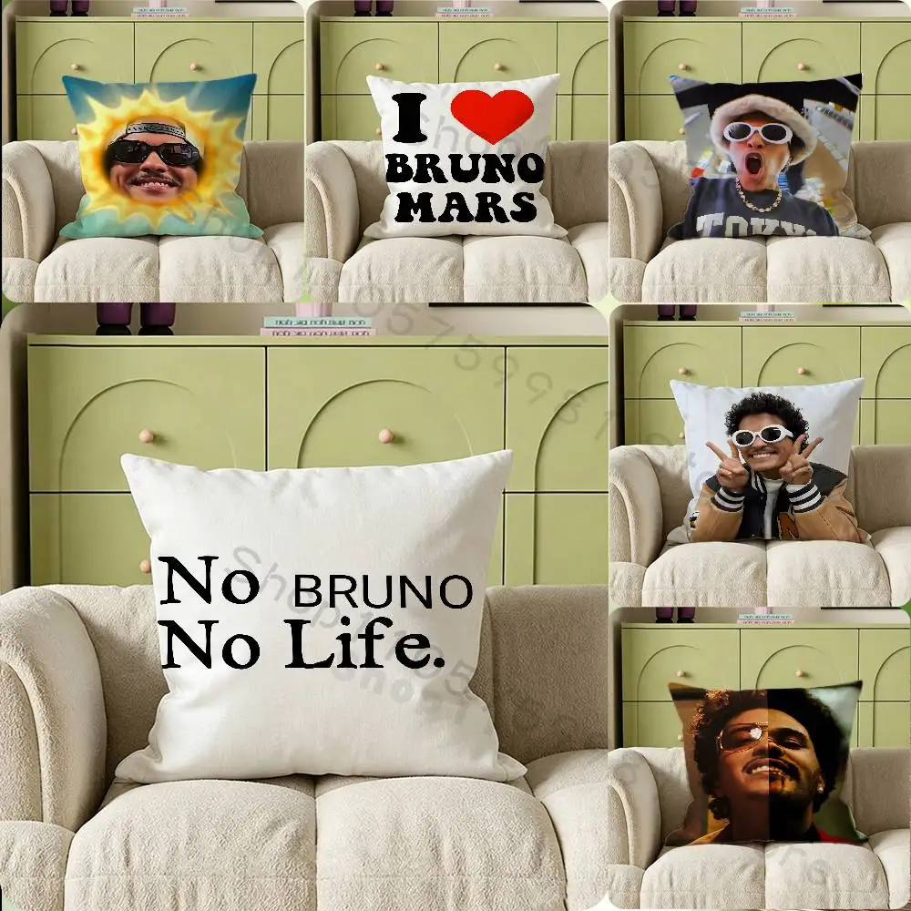 Funny B-Bruno M-Mars The Romantic Gifts PillowCase Sofa Cushion Cover Suitable For Home Bedroom Room custom Decor