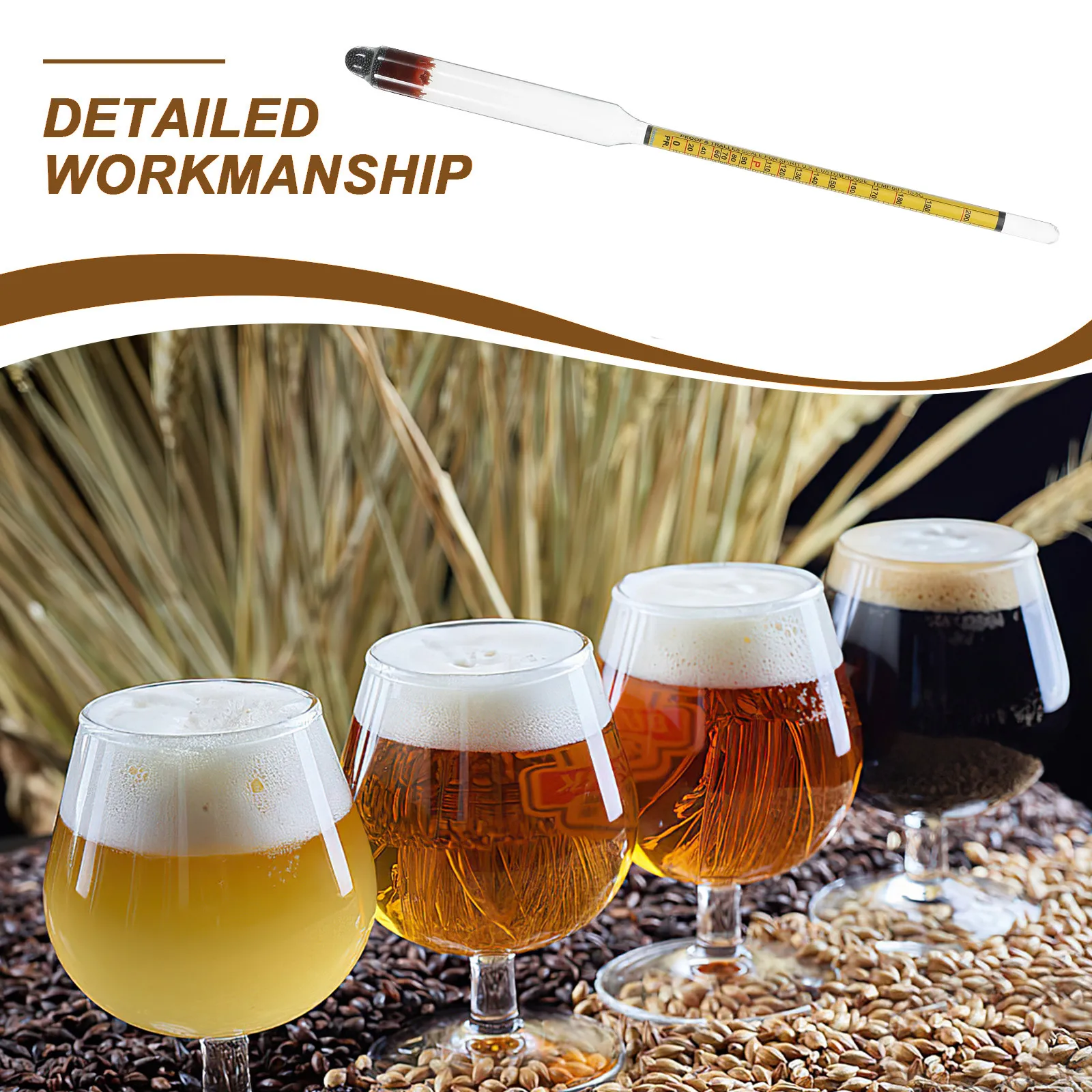 Professional Glass Alcohol Hydrometer for Wine Liquor 0- Alcohol Content Measuring Tool Scale Reusable